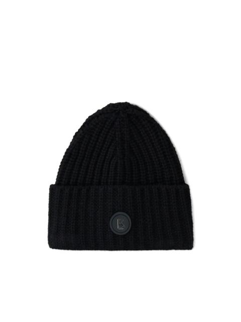 Kilian ribbed logo-patch beanie hat