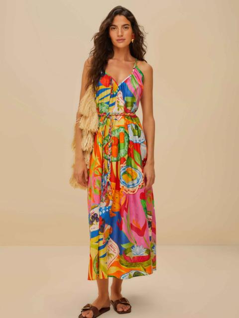 Multicolor Summer Picnic Midi Dress