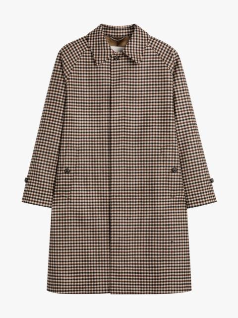 BELFORD BROWN SHEPHERD CHECK WOOL BALMACAAN COAT