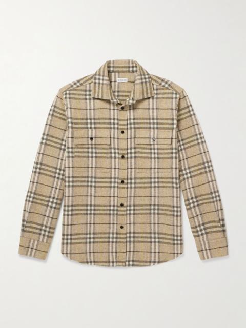 Checked Wool-Flannel Shirt Neutral