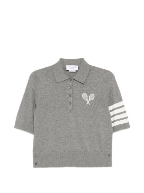 tennis-intarsia polo shirt