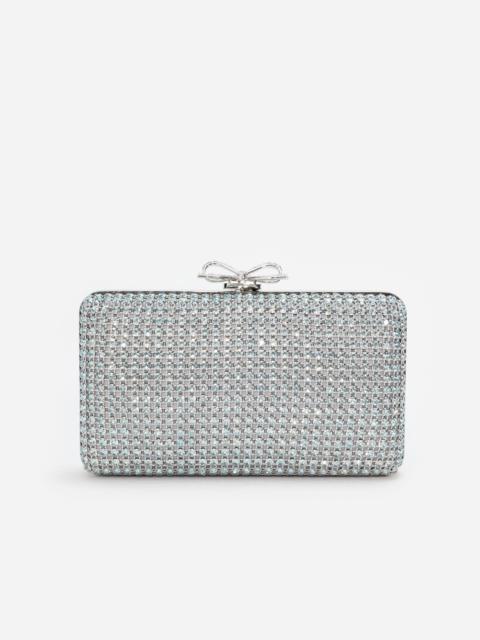 Blue Crystal Chainmail Clutch Bag