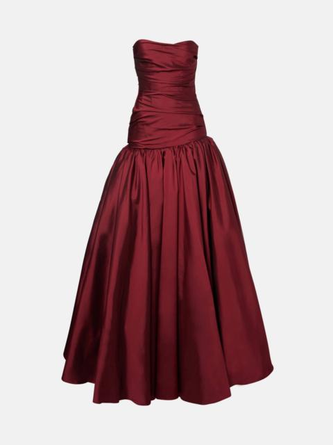 Draped off-shoulder corset gown