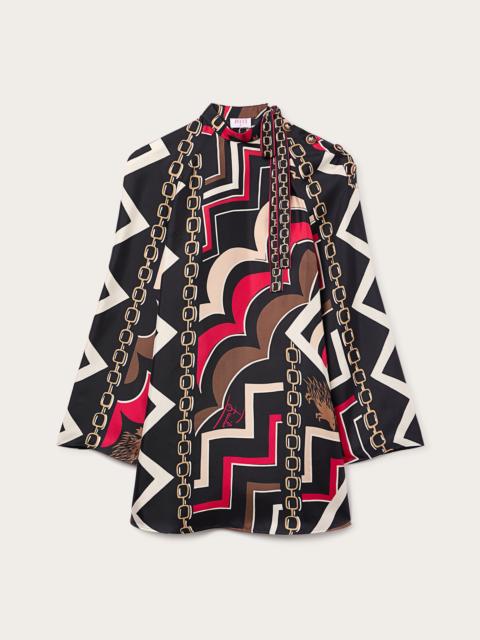 ISTRICE PRINT SILK TWILL DRESS