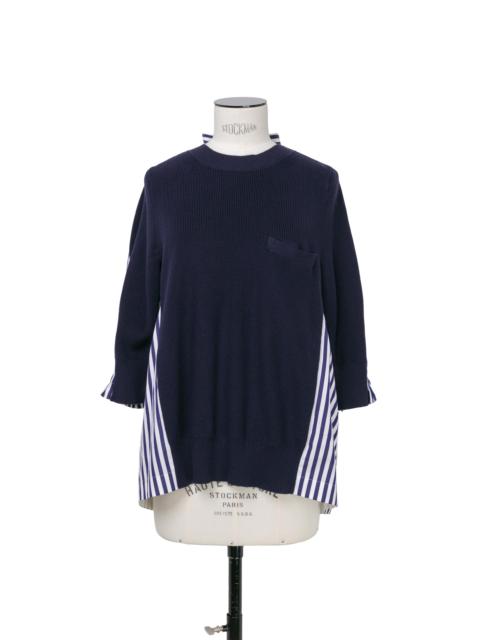 Cotton Knit x Cotton Poplin Pullover