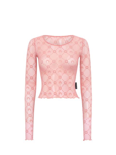 Recycled Mesh Flock Second Skin Cropped Top