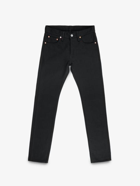 IH-777S-SB 21OZ SELVEDGE DENIM SLIM TAPERED CUT JEANS - SUPERBLACK NON-FADE