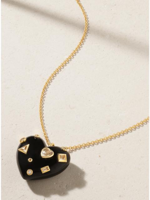 9-karat Gold, Onyx And Topaz Necklace