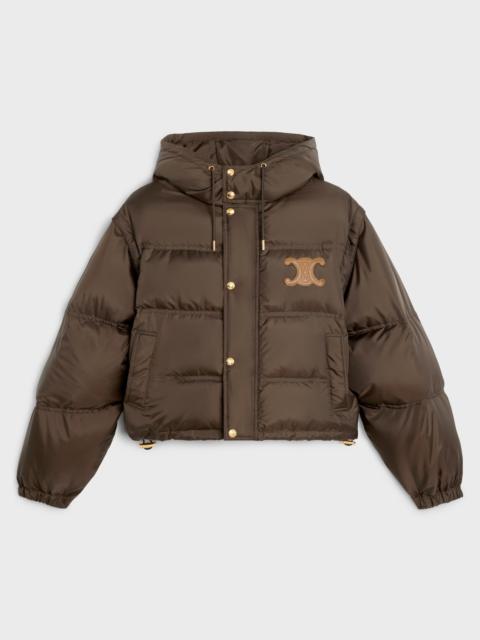 Triomphe cropped down jacket in lightweight nylon