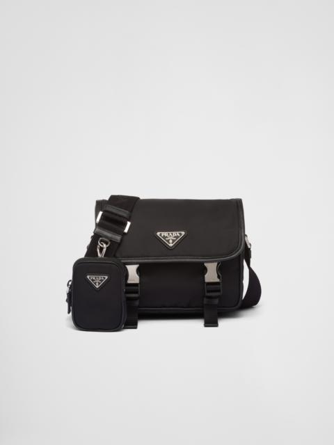 Re-Nylon and Saffiano leather shoulder bag
