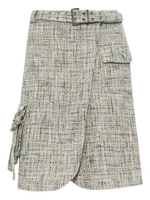 belted tweed mini skirt