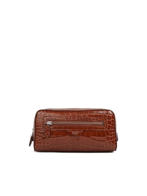 crocodile zip leather case