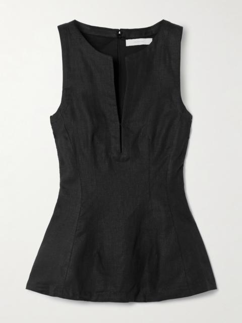 Melia Linen Peplum Top