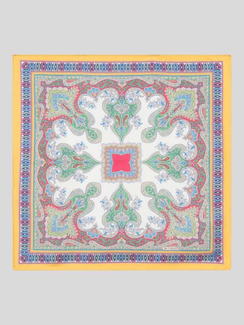 SILK POCKET SQUARE WITH FLORAL PAISLEY MOTIF