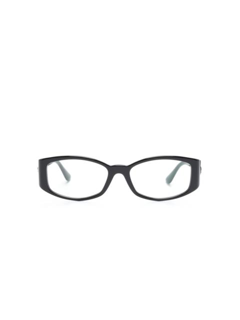 Medusa-motif rectangle-frame glasses