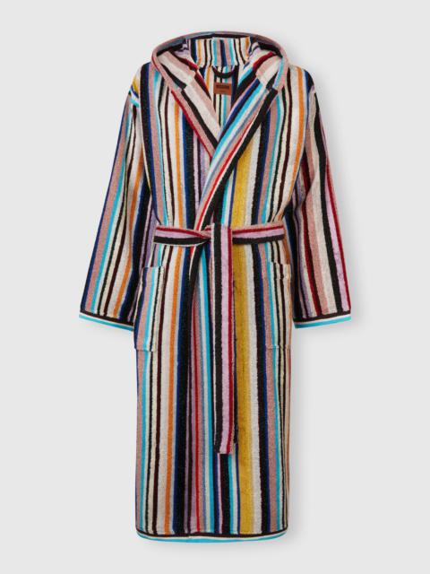 Chandler cotton terry bathrobe with lurex
