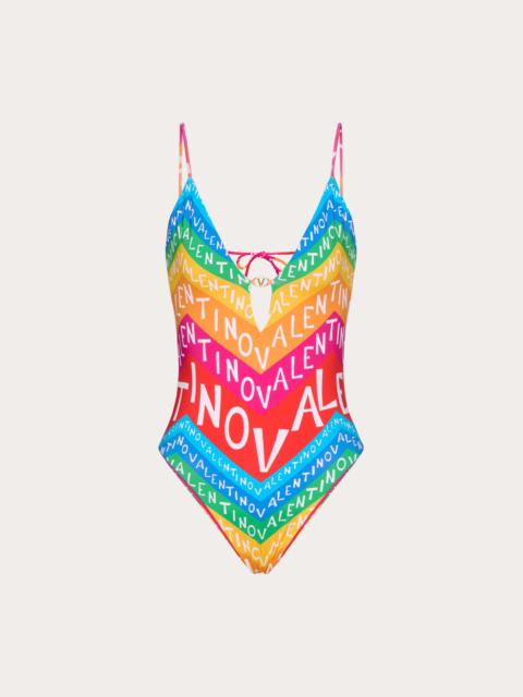VALENTINO CHEVRON LYCRA 24 ONE-PIECE SWIMSUIT
