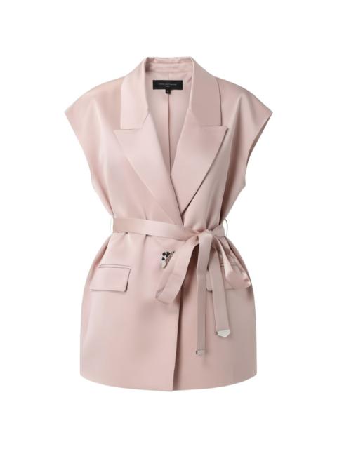 belted satin gilet