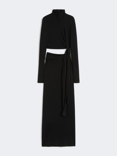 Jersey dress with knot - BLACK