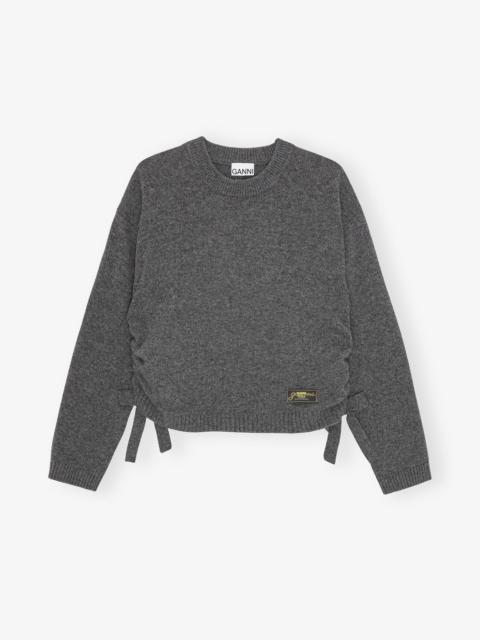 DARK GREY MIXED WOOL OVERSIZED JUMPER