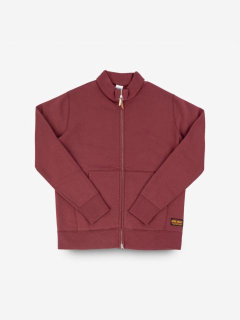 14OZ ULTRA HEAVYWEIGHT LOOPWHEEL COTTON ZIP UP SWEATER - BURGUNDY