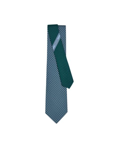 letter-print silk tie