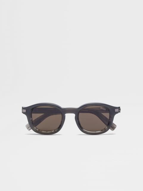 OPAL GREY AND STRIPED GREY AURORA I ACETATE SUNGLASSES