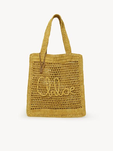 SUMMER BANANA TOTE BAG IN RAFFIA