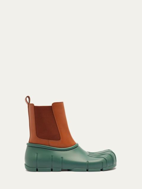 Forest Green Monstera Rain Chelsea Boot
