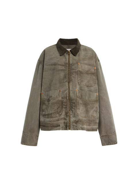 Casey Square Cotton Worker Jacket green
