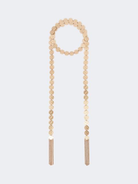 Scarf necklace with coin detail - GOLD