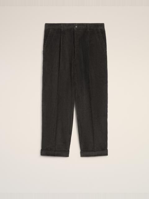 BLACK COTTON CARROT OVERSIZED TROUSERS