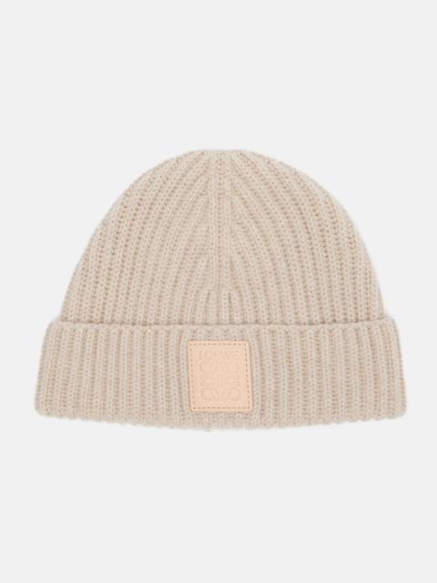 Anagram ribbed-knit cashmere beanie