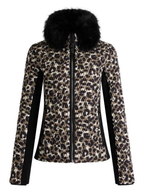 leopard-print ski jacket