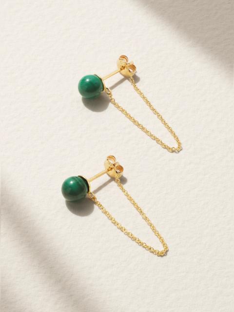 14-karat Gold Malachite Earrings