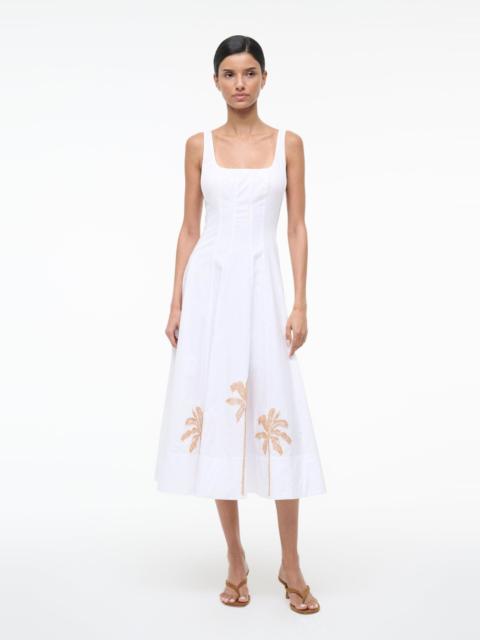 STAUD WELLS DRESS WHITE EMBROIDERY 1