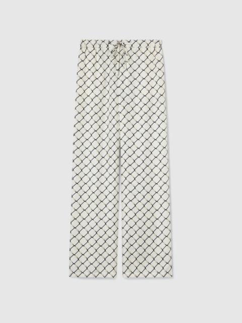Printed silk twill pants