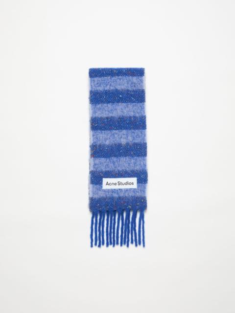 Stripe alpaca scarf - Narrow - Blue/aqua