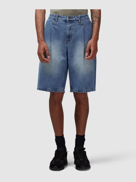Pleated denim short