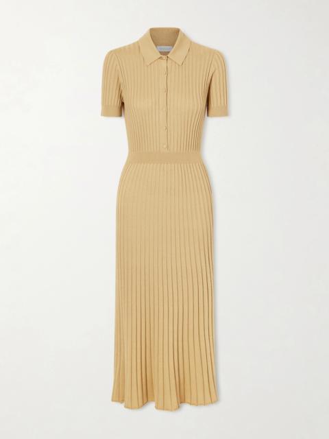 Amor Ribbed Silk And Cashmere-blend Midi Dress