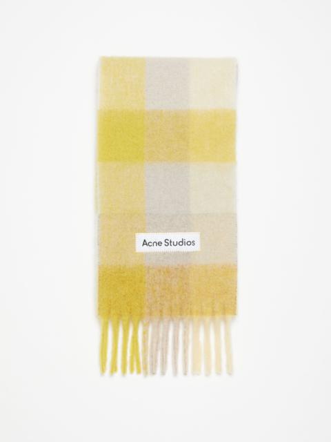 Mohair checked scarf - Beige/yellow
