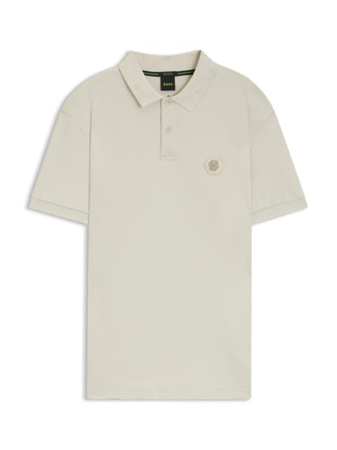 PIMA-COTTON POLO SHIRT WITH DOUBLE B MONOGRAM