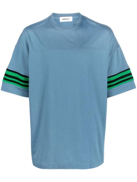 logo-patch stripe detail T-shirt
