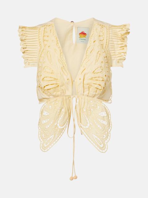 Broderie anglaise cotton crop top