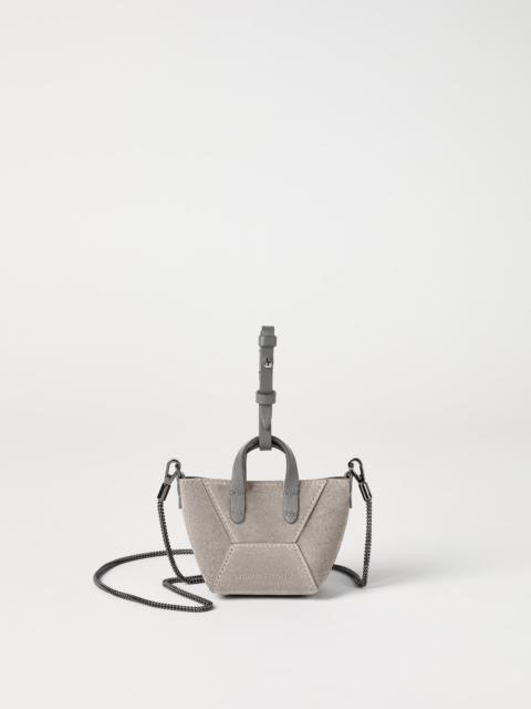 BC Duo micro bag in suede with precious chain