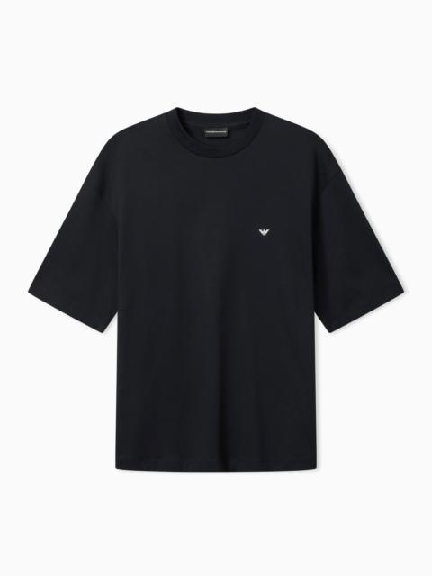 OVERSIZED JERSEY T-SHIRT WITH USED-EFFECT LOGO PRINT