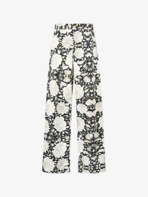 Pants With All-Over Floral Print