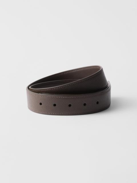 Saffiano leather belt strap