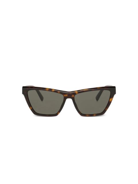 tortoiseshell geometric sunglasses