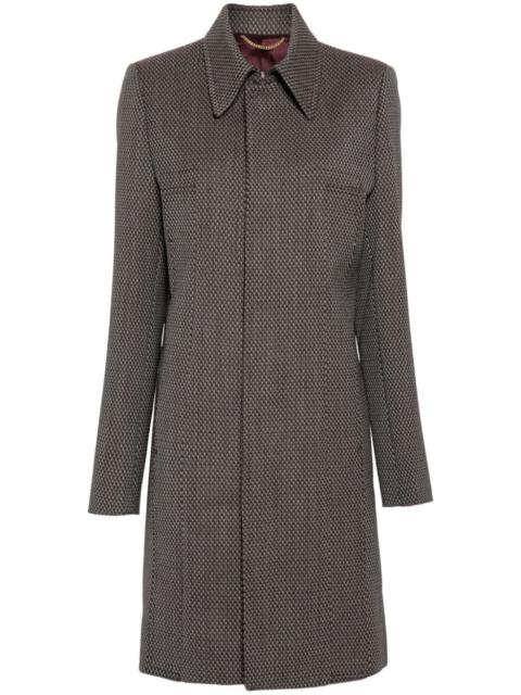 jacquard single-breasted coat